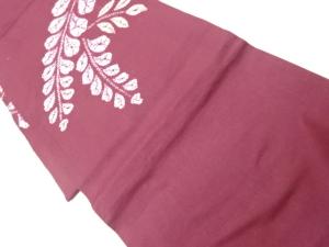 絞り草葉模様名古屋帯